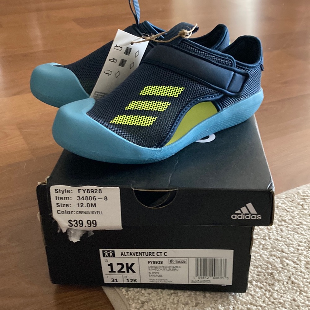 Adidas water shoes. New with tags.size 12k